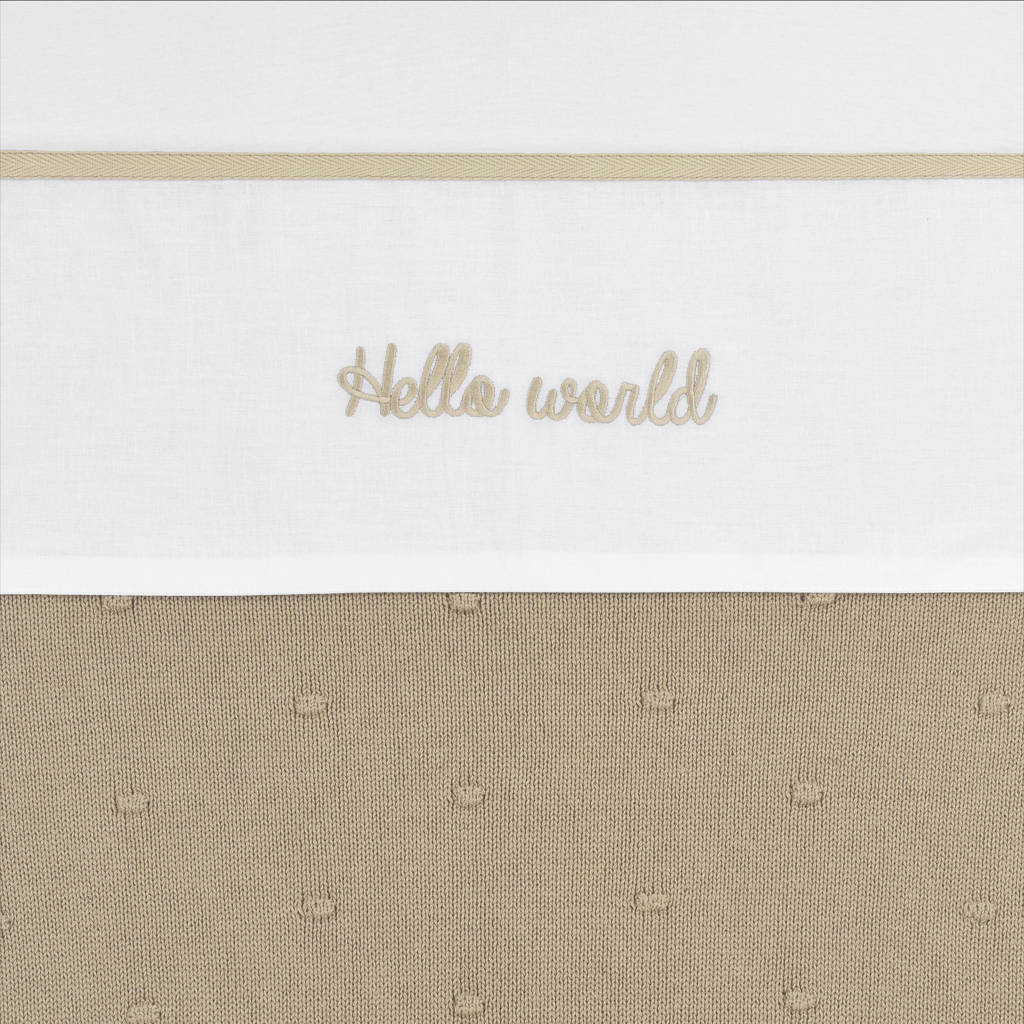 baby ledikantlaken Hello World 100x150 cm Sand
