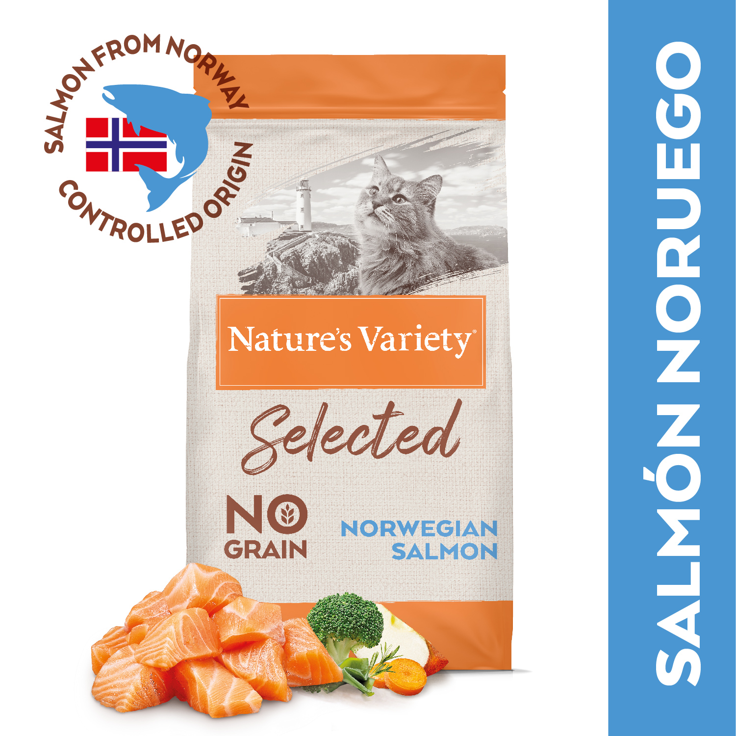 Ração para gatos adultos Nature's Variety Selected Norwegian Salmon