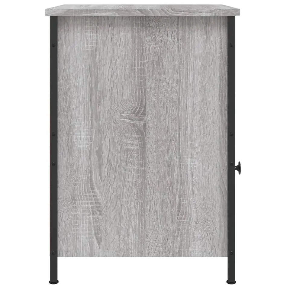 vidaXL - Industrieel Nachtkastje met deur - Grijs sonoma eiken - 40x42x60 cm