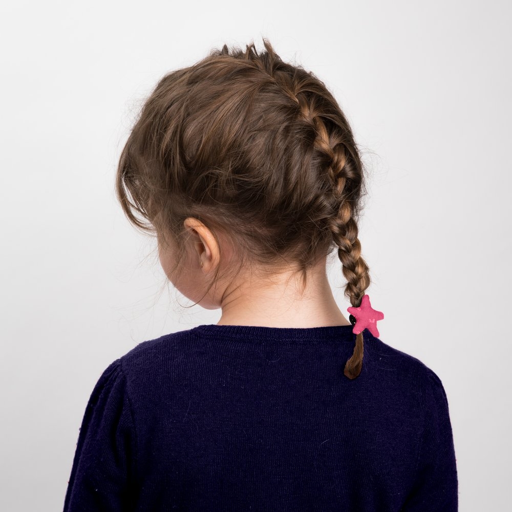 Elastique Cheveux Étoile Plumetis Rose Fuchsia