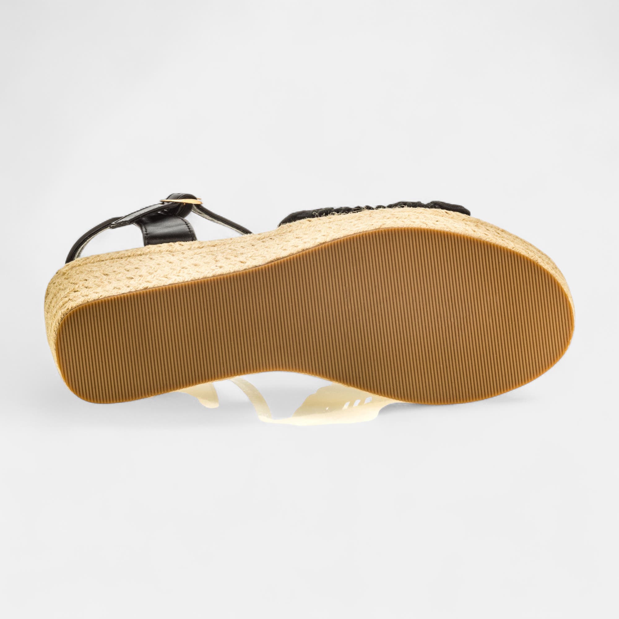 Espadrilles à talon compensé Femme noir