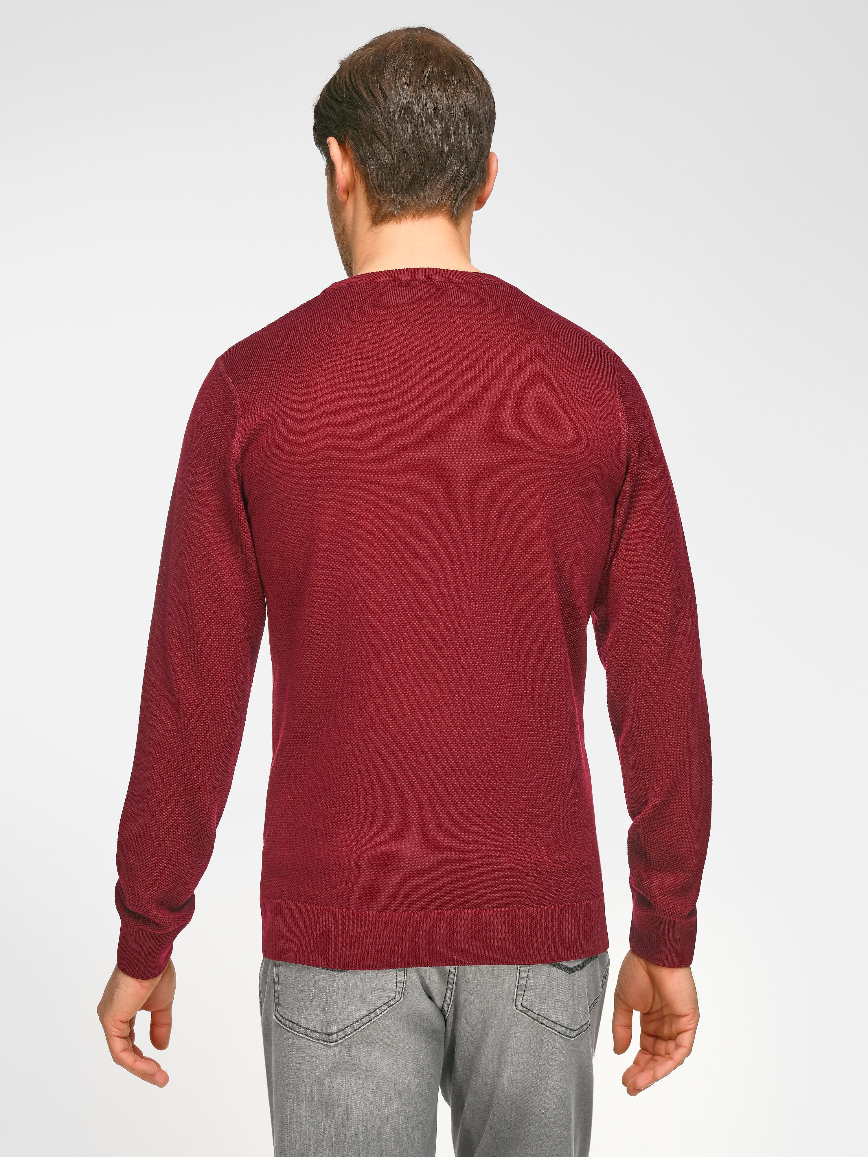 Rundhals-Pullover aus 100% Schurwolle