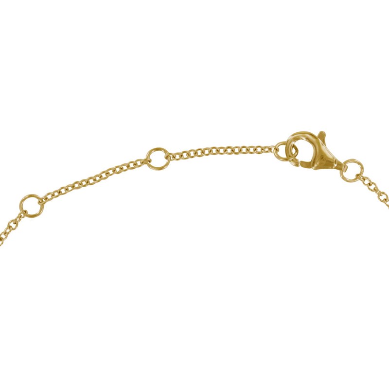 Collier Plaqué Or Solitaire Serti Clos 5mm