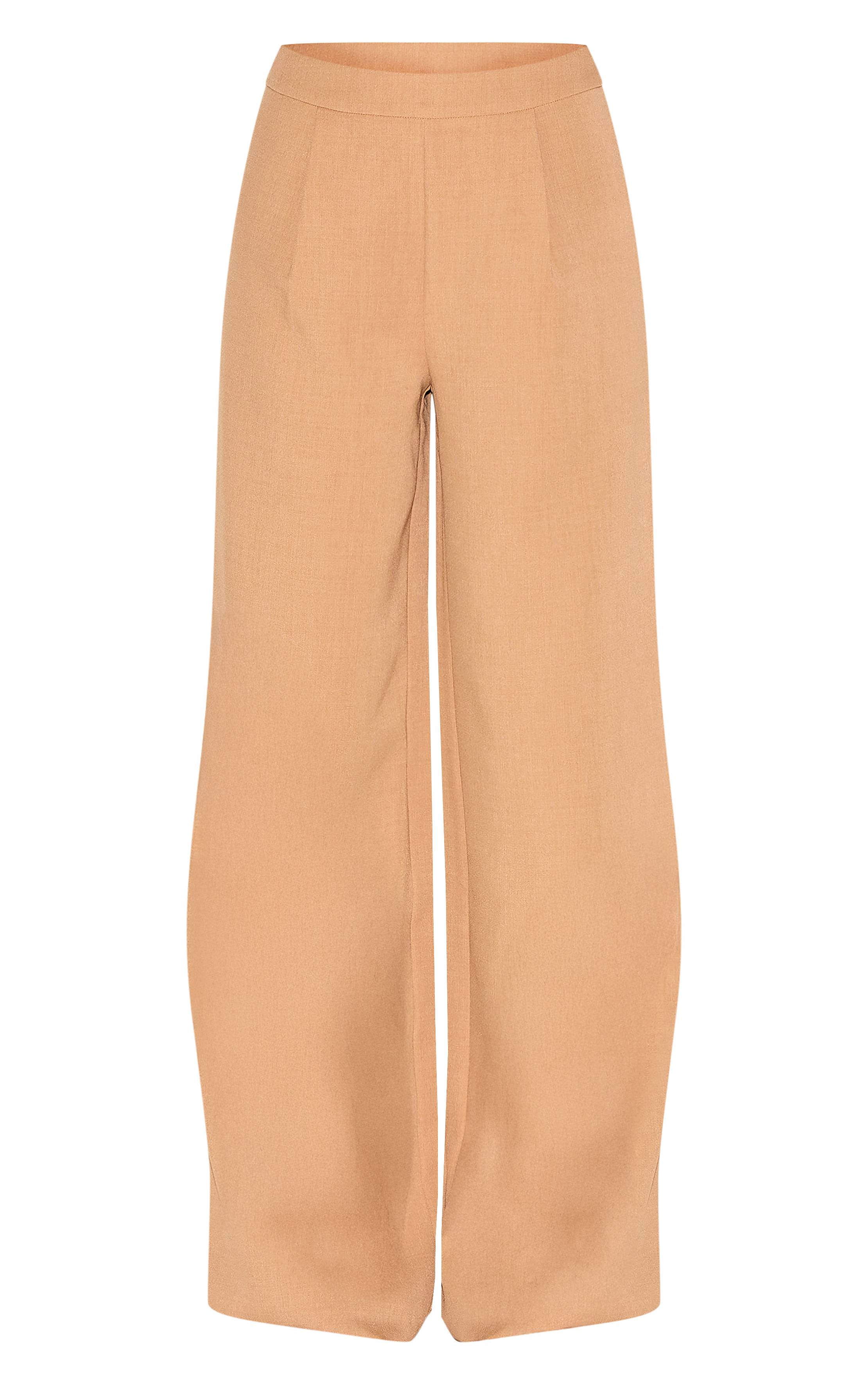 Sable Pantalon Taille Haute Large Et Ajusté Pour Grandes Tailles - Ensemble Coordonné