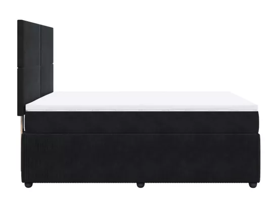 Sommier à lattes de lit avec matelas Noir 140x190 cm Velours