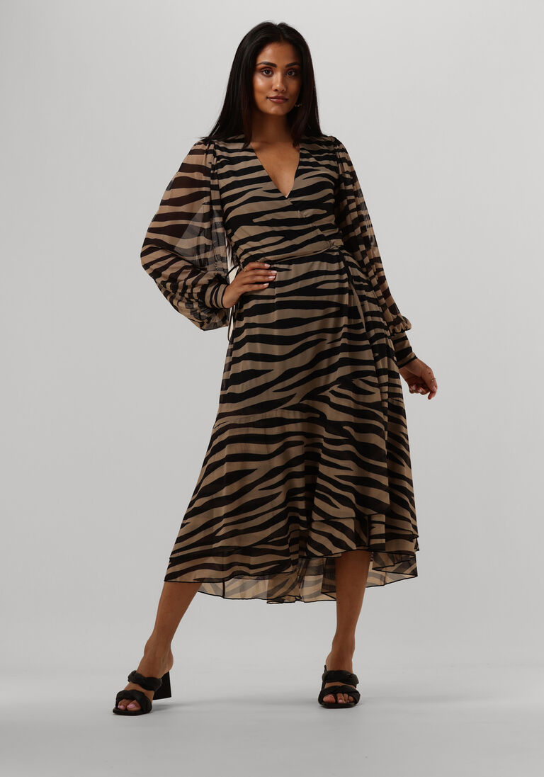 BRUUNS BAZAAR beige bruuns bazaar midi jurk phlox nora dress