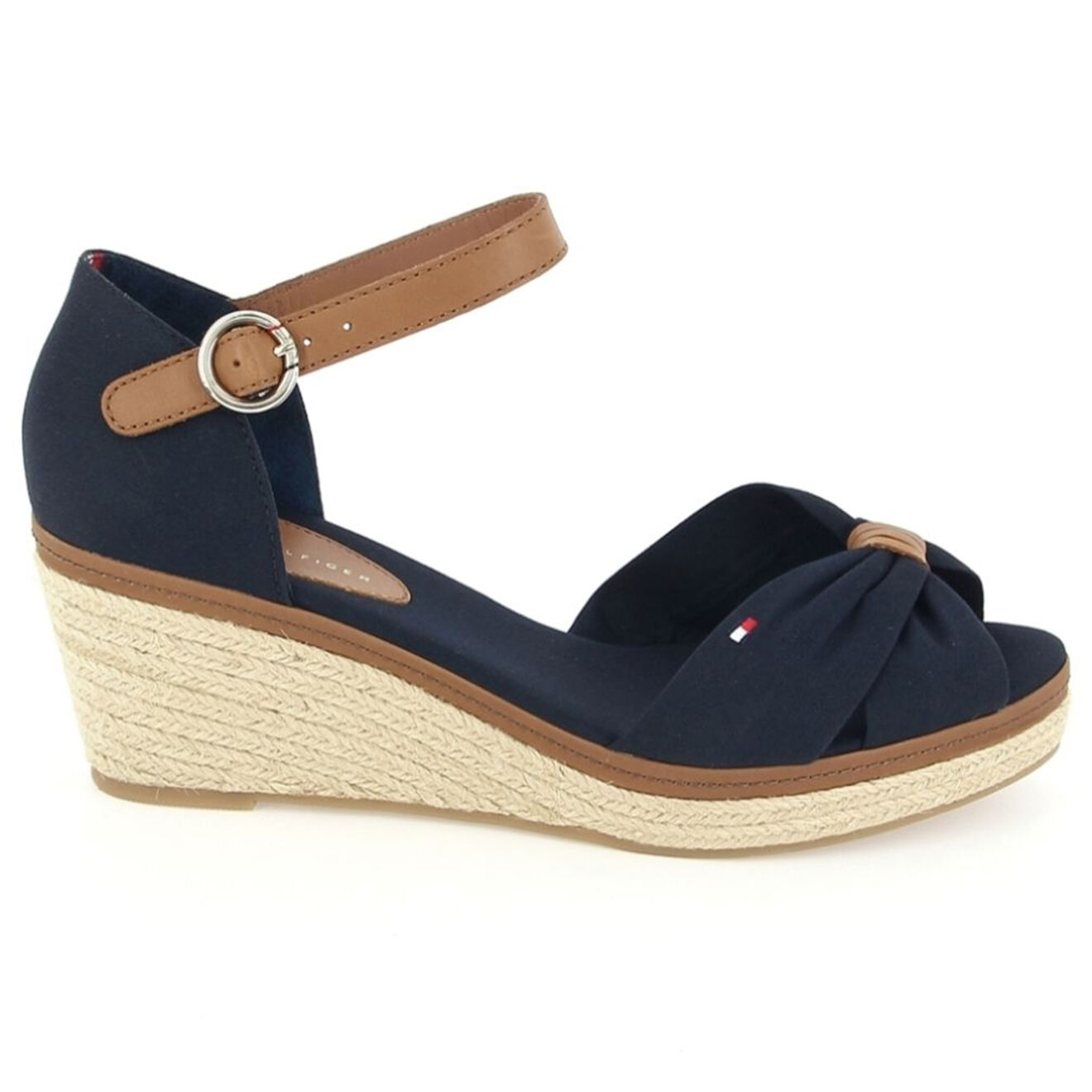 Tommy Hilfiger Sandales compensées Iconic Elena bleu marine - Talon 6 cm