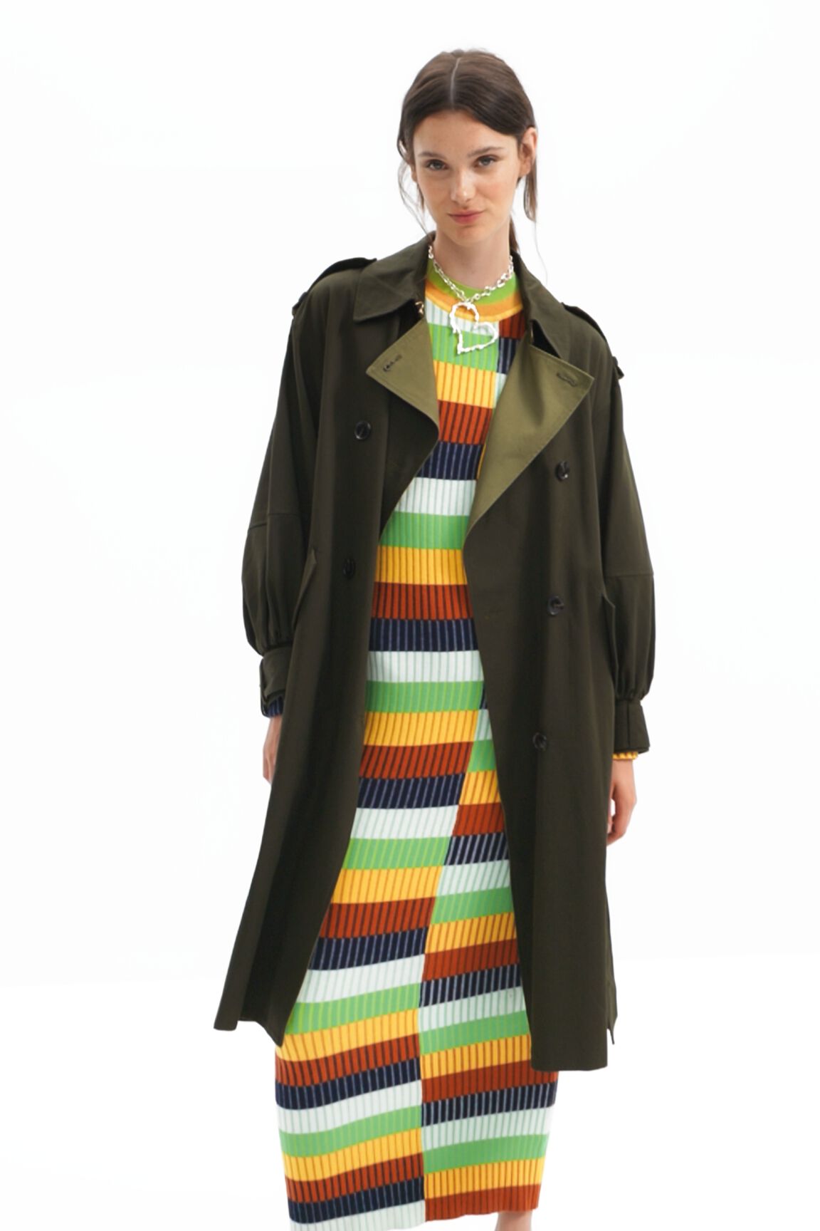 Gabardine oversize ceinture