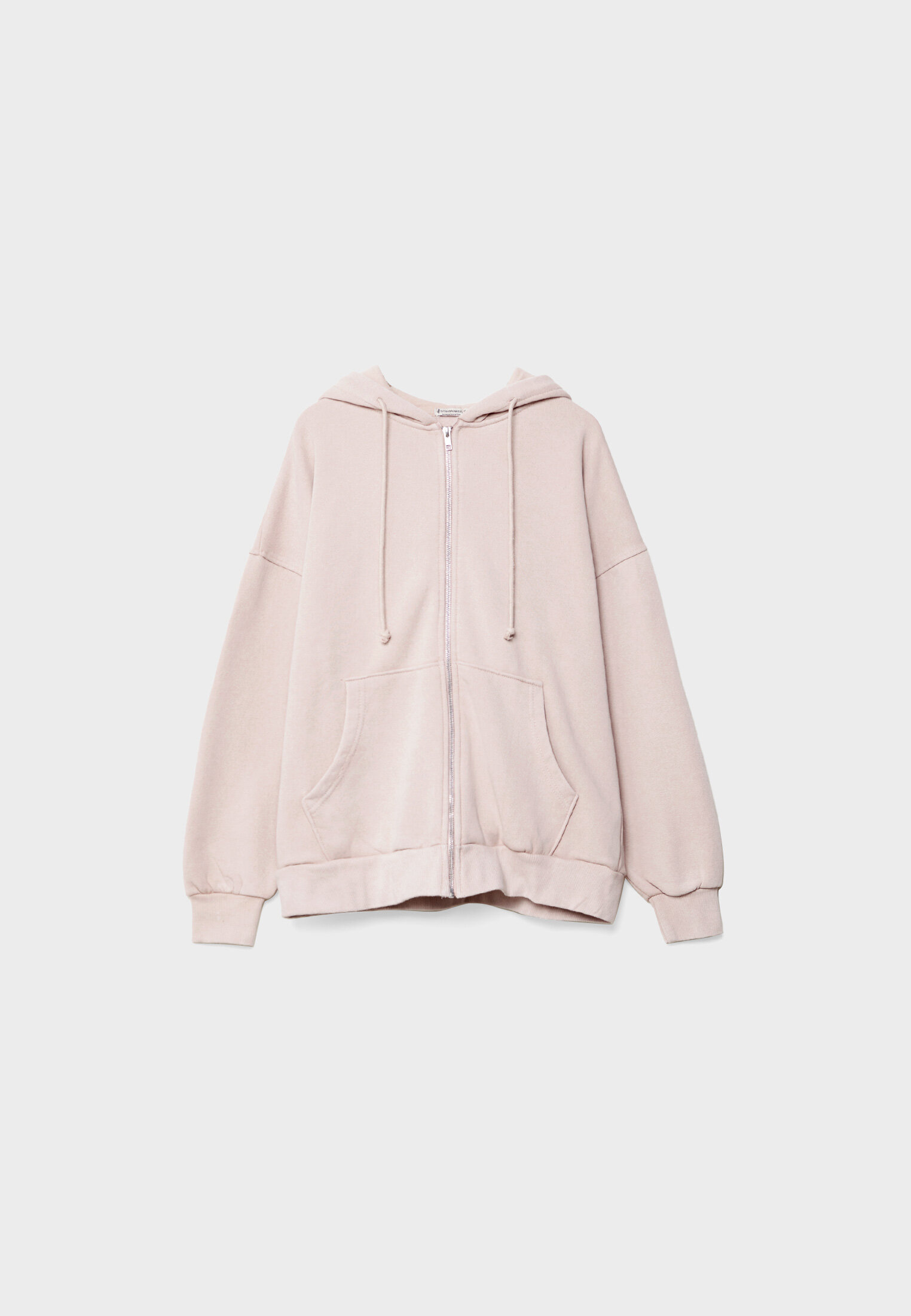 Moletom oversized com zíper e efeito desbotado