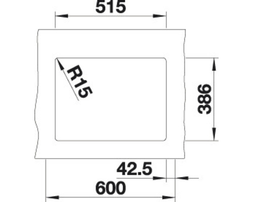 Blanco SUBLINE 350/150-U spoelbak, 567 x 456 mm, wit, 523741, 1 bak, met bijbak, zonder afdruipgedeelte, bak links