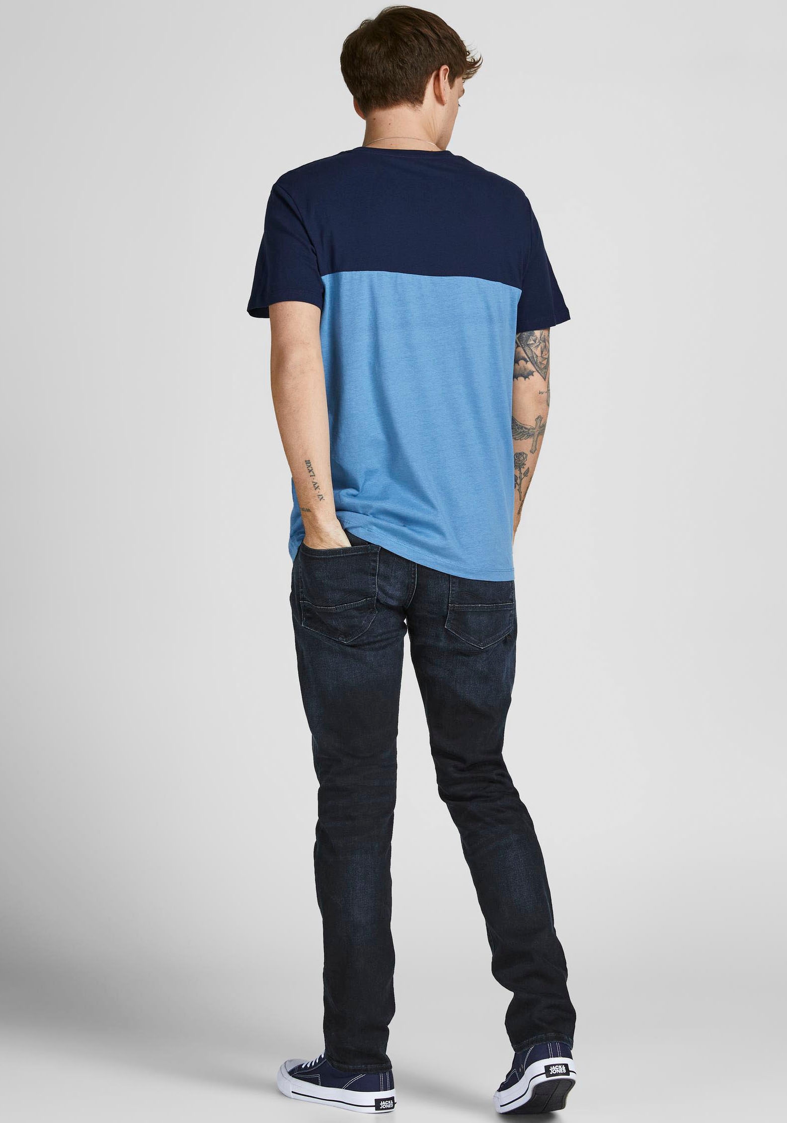 Jack & Jones Slim-fit-Jeans »JJIGLENN – Slim-Fit-Jeans mit niedriger Leibhöhe«, Used, modisch, slim fit, Denim/Jeans