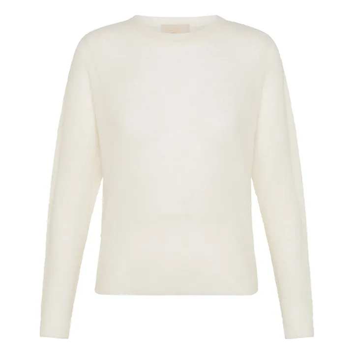 Momoni Pull Marmotta Rayures Métallisé Laine | Crème