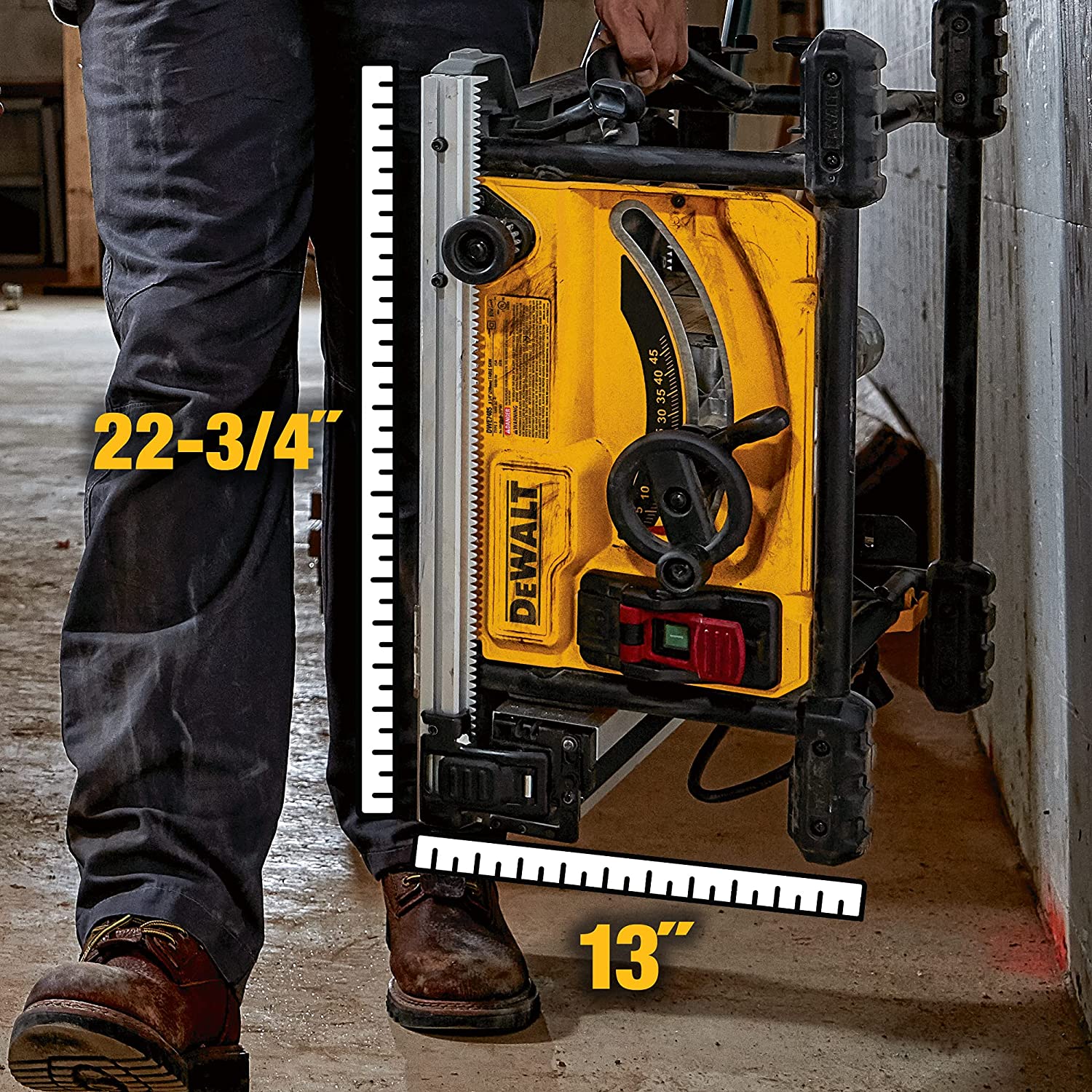 Serra de mesa DEWALT para canteiro de obras, compacta, 8-1/4 polegadas (DWE7485)
