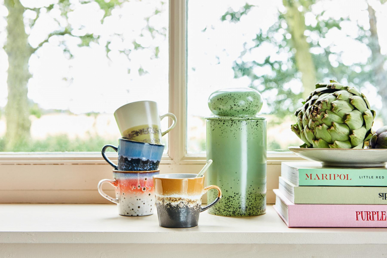 HKliving 70's Ceramic voorraadpot yeti