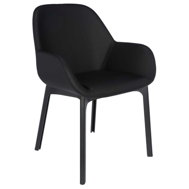 Kartell Clap stoel pvc zwart, zwart onderstel