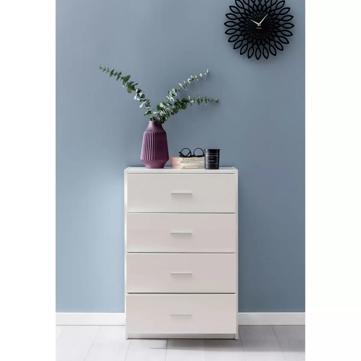 Kommode Campillo silber,weiss