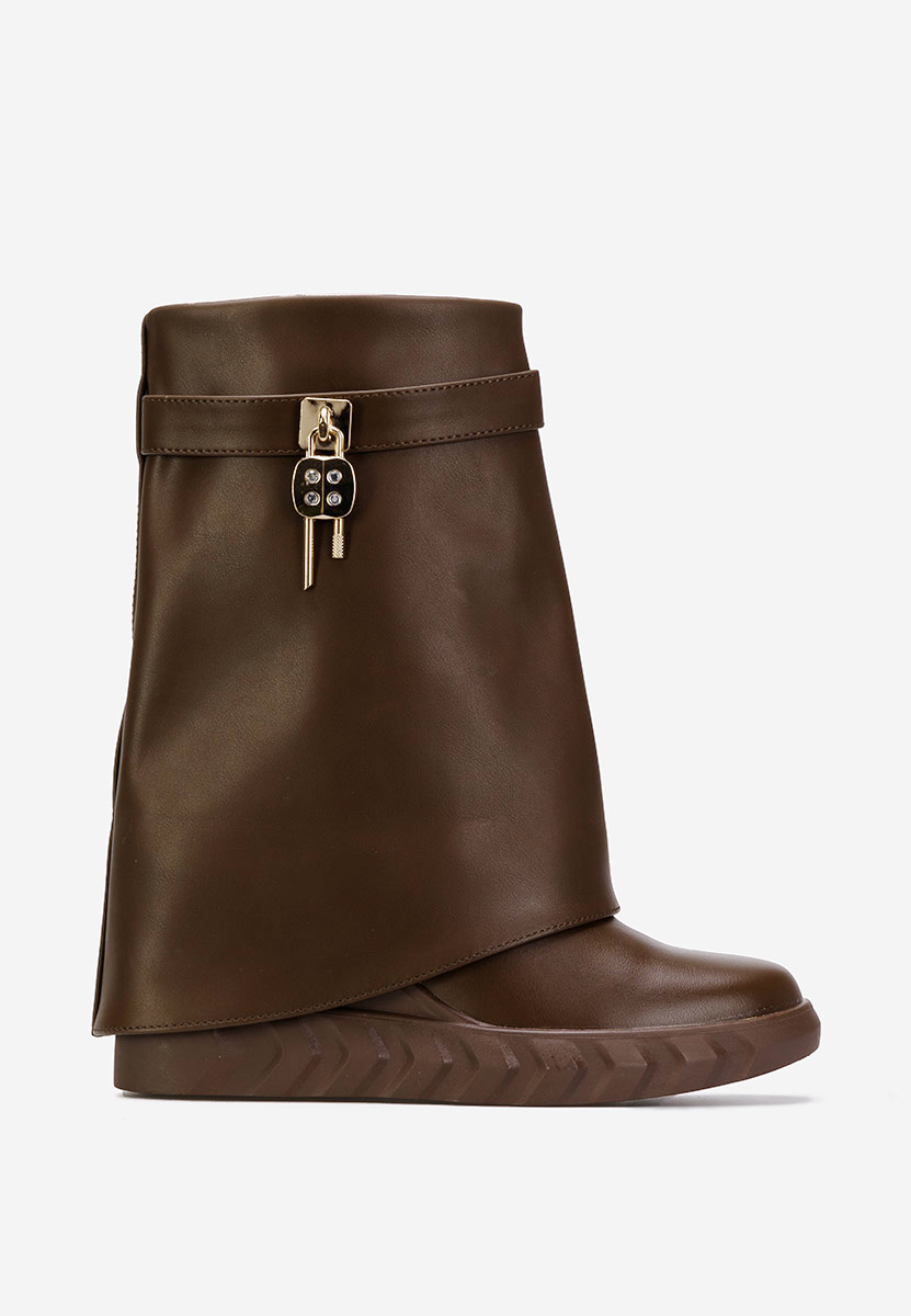 Bottes compensée femme bruns Serena