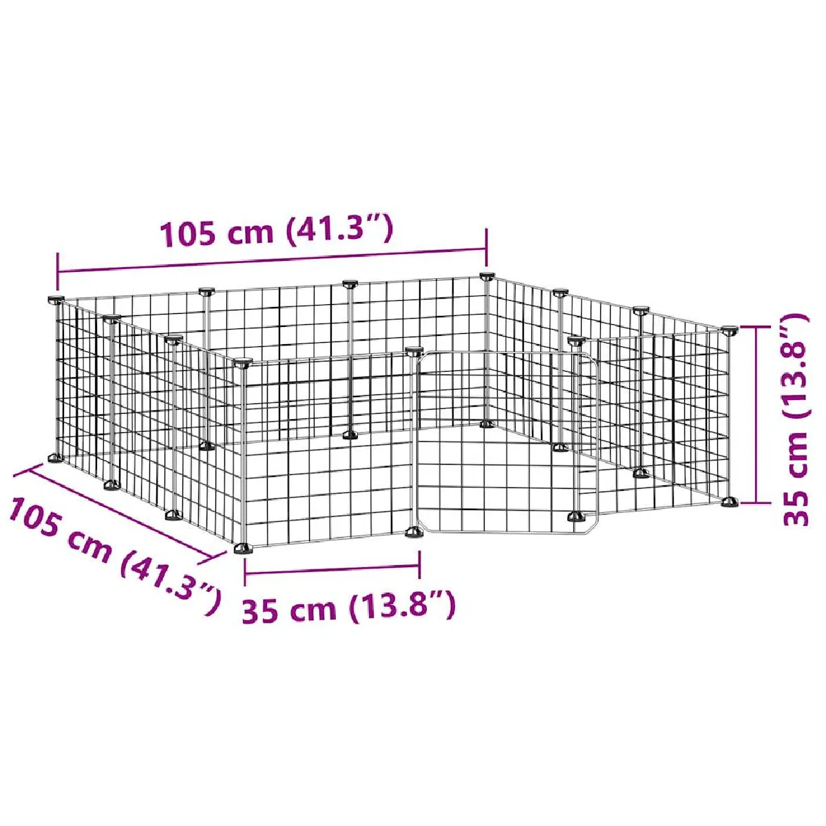 vidaXL Cage pour animaux 12 panneaux