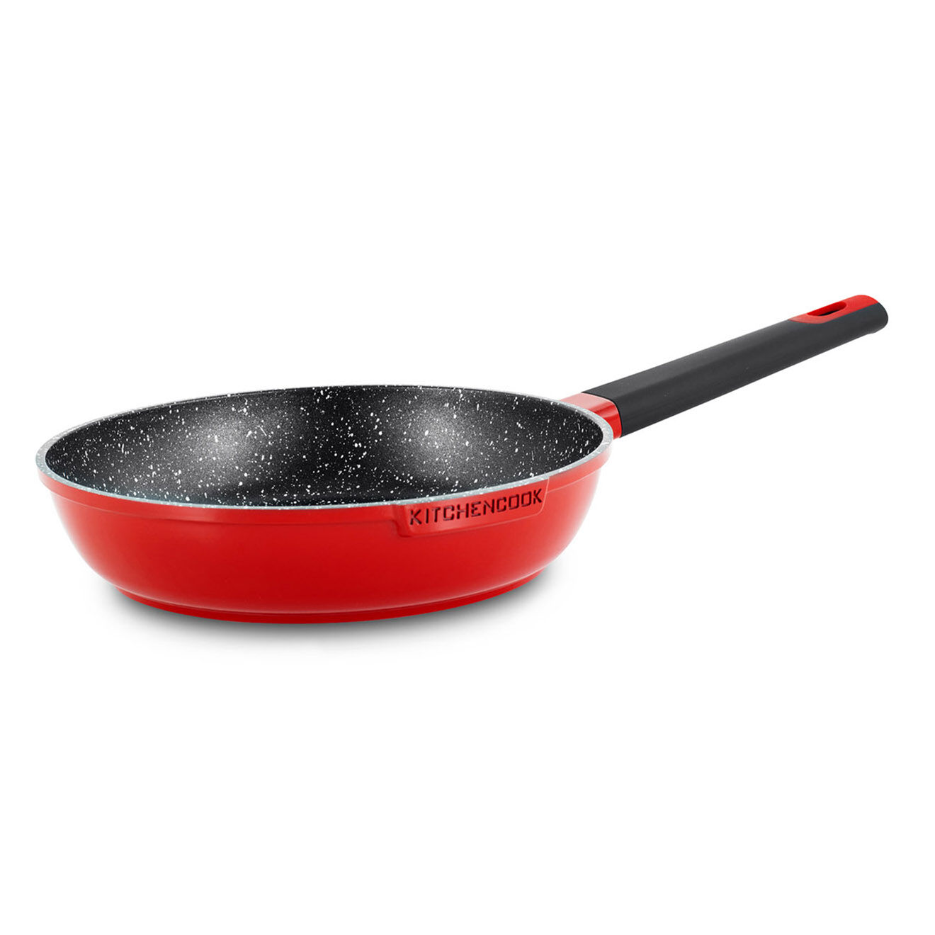 Kitchencook Poêle en fonte d'aluminium rouge - D.28 cm