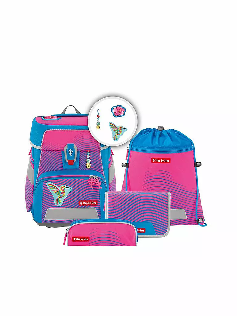 STEP BY STEP Schultaschen Set 5tlg SPACE Neon Kolibri Kaja  pink