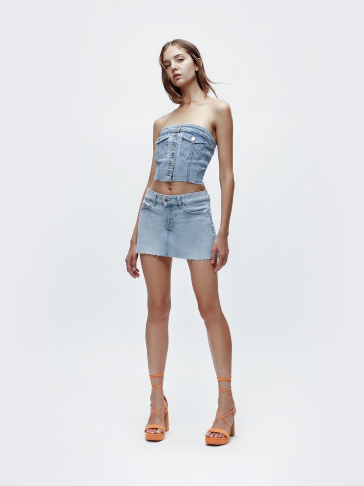 Minissaia jeans - Azul claro