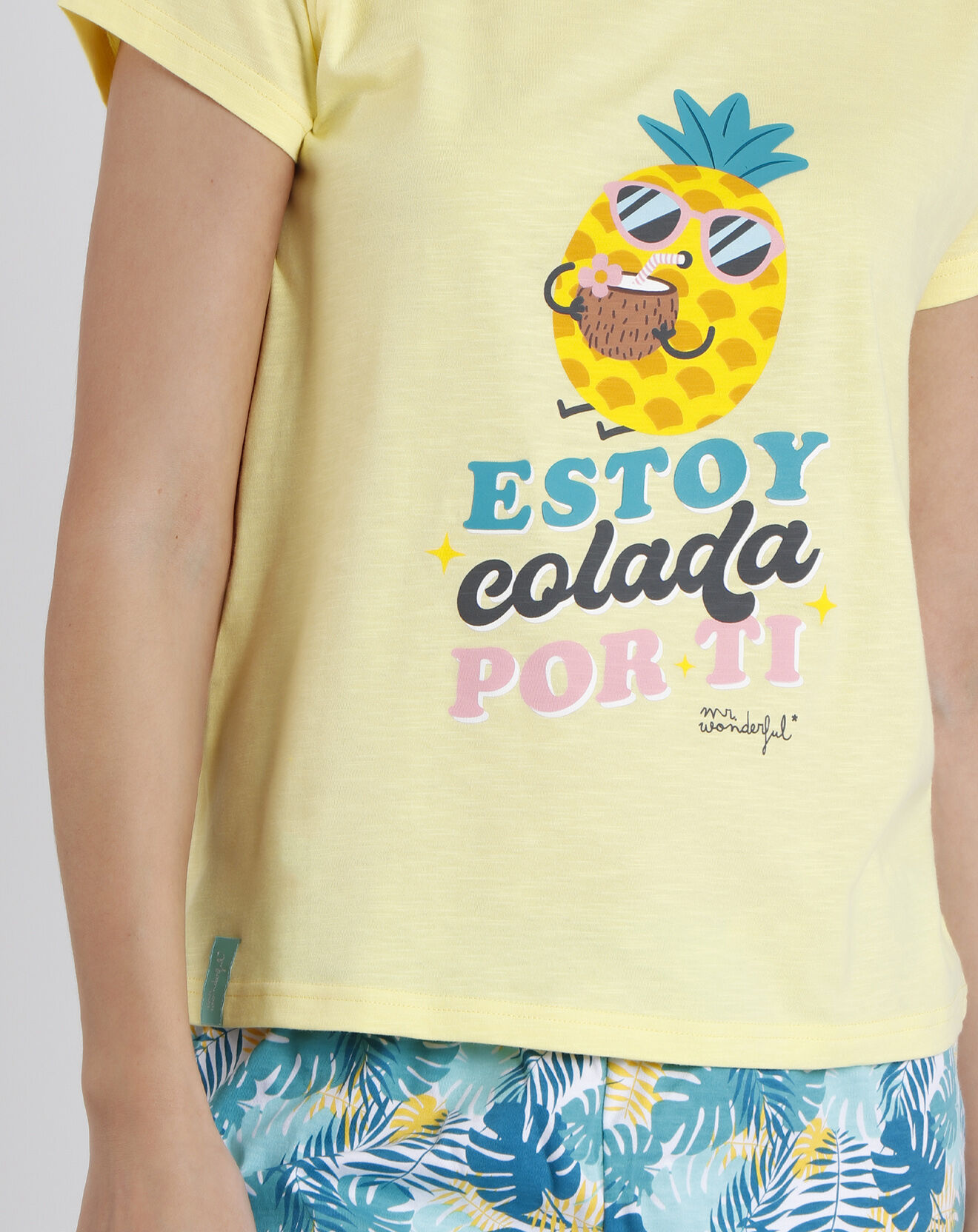 Mr Wonderful Pyjama T-Shirt & Short Hermine jaune/vert
