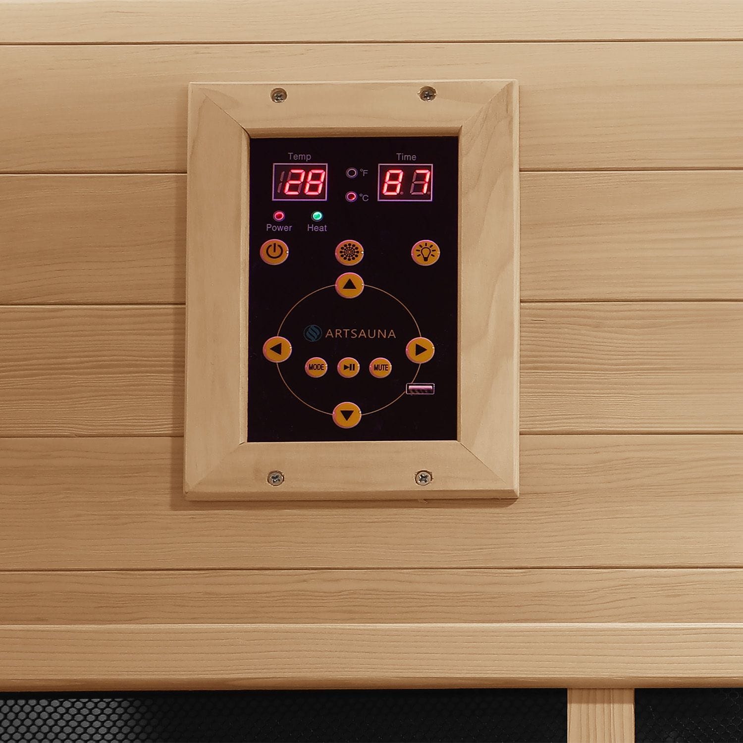Artsauna Infrarotkabine Wärmekabine Billund Flächenstrahler & Hemlockholz