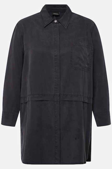 Hemdbluse, Lyocell, Quernaht, Hemdkragen, Langarm