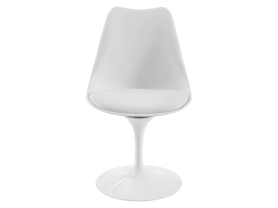 Lot de 6 chaises en polypropylène, tissu et métal - Blanc - XAFY