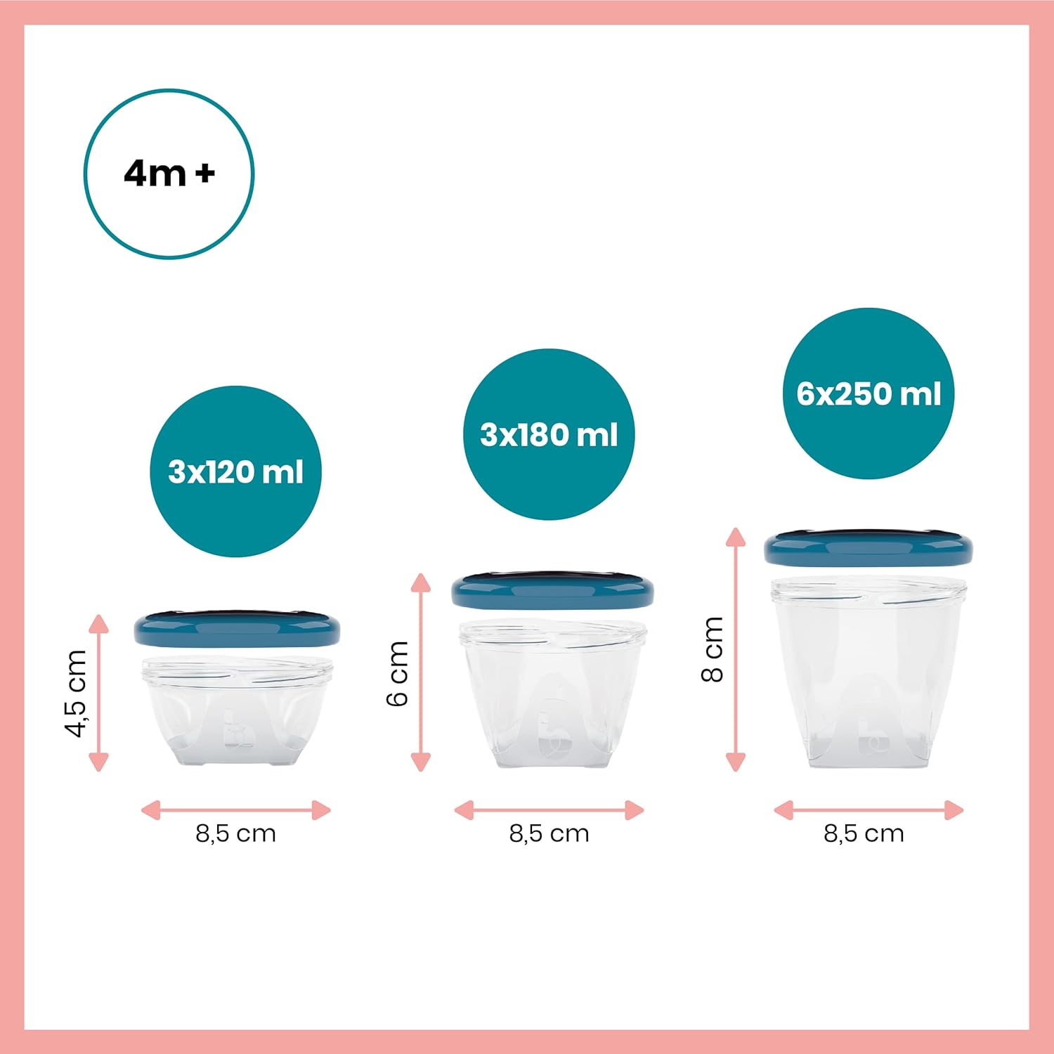 Babymoov Set Nutribaby Plus Mineral Beige - Babynahrungszubereiter, 2200ml Fassungsvermögen + Babybols Aufbewahrungsbehälter für Babynahrung 15-teilig (3x120ml + 3x180ml + 6x250ml + 3 flexible Löffel)