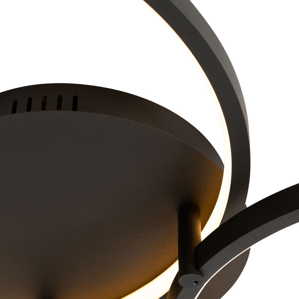 Smart plafondlamp zwart 3-lichts met afstandsbediening - Rondas