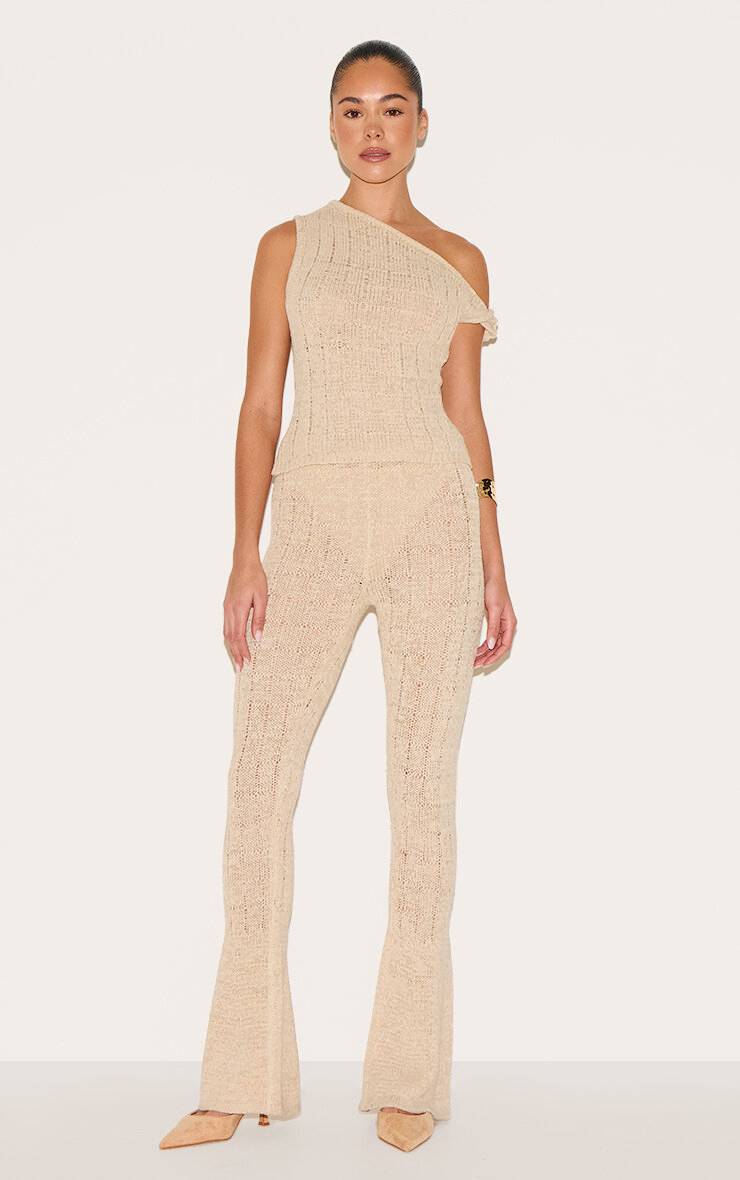 Avoine Pantalon Large En Maille Ajourée Texturée