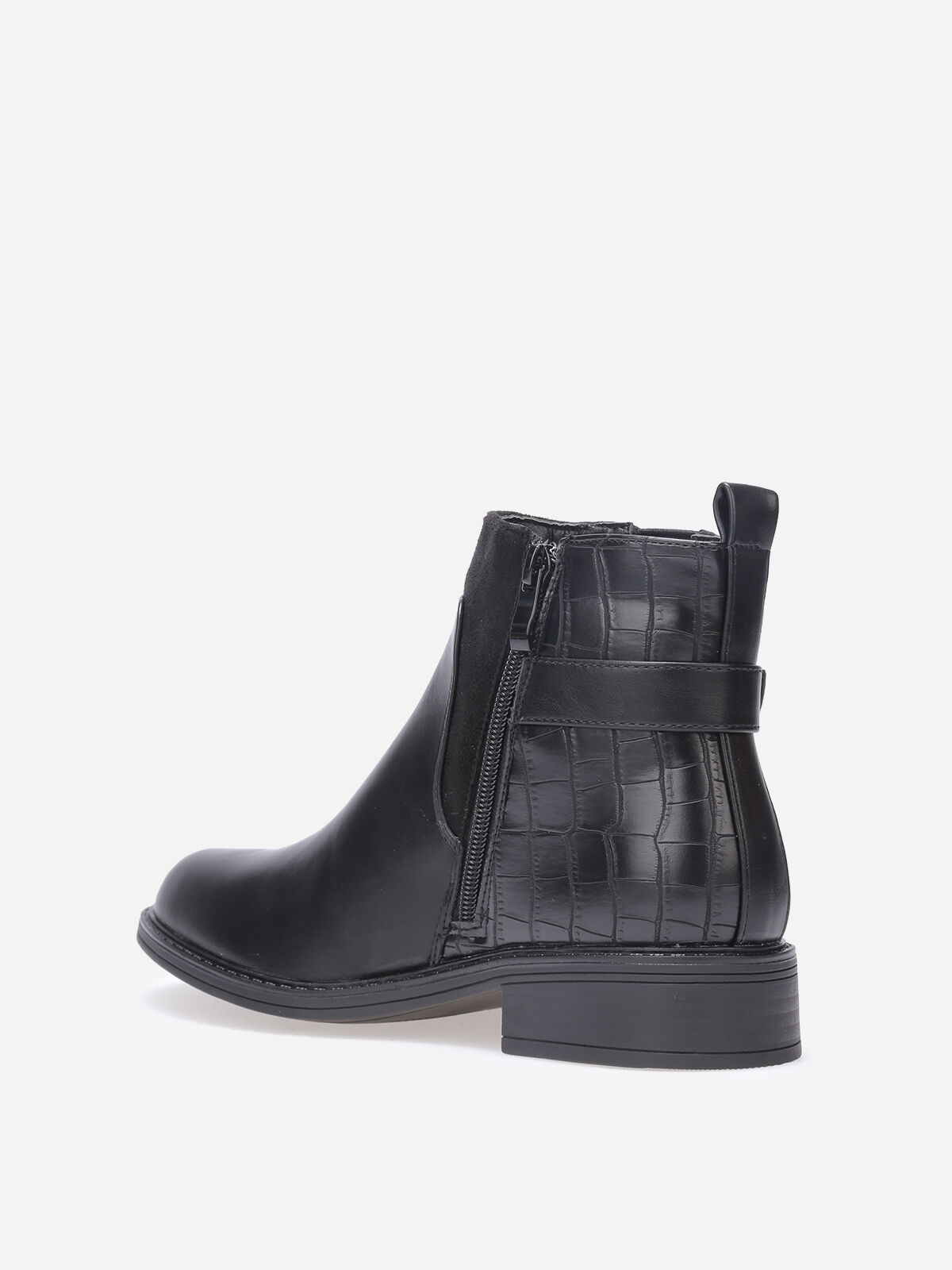 Chelsea multi-matières à boucle métallique- Noir