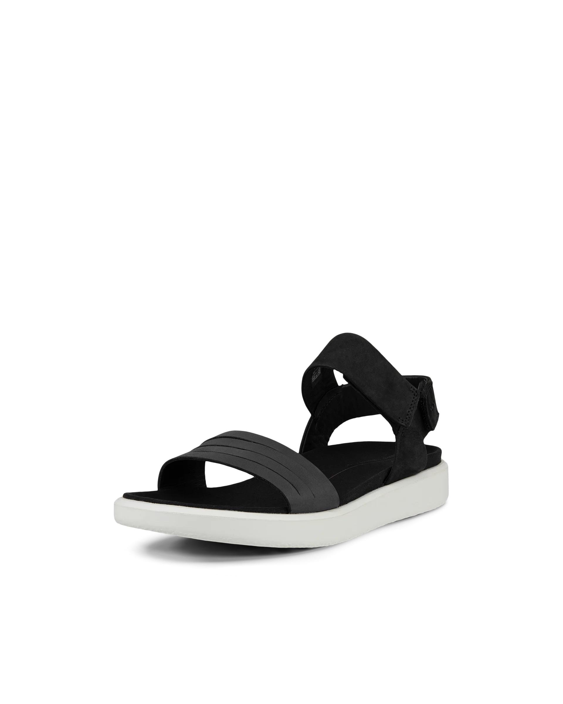 ECCO FLOWT W Damen Flache Nubuksandale Schwarz