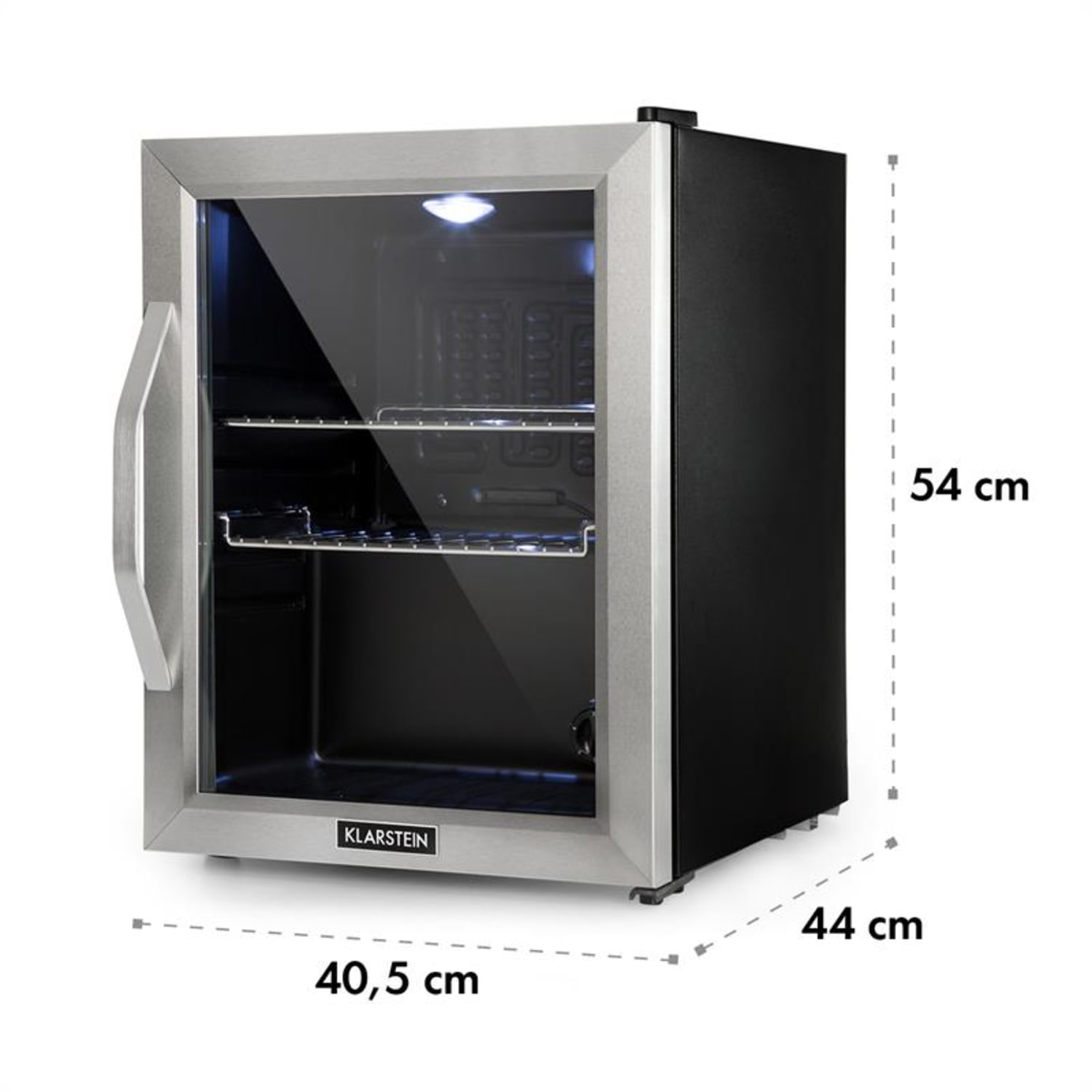 Beersafe M Kühlschrank 33 Liter 2 Böden Panoramaglastür Edelstahl