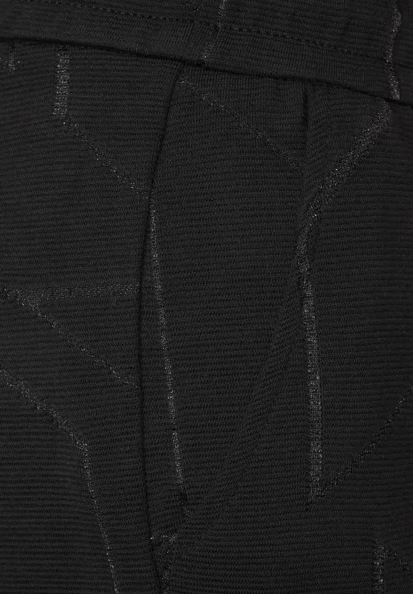 Loose Fit Jacquard Culotte - Black