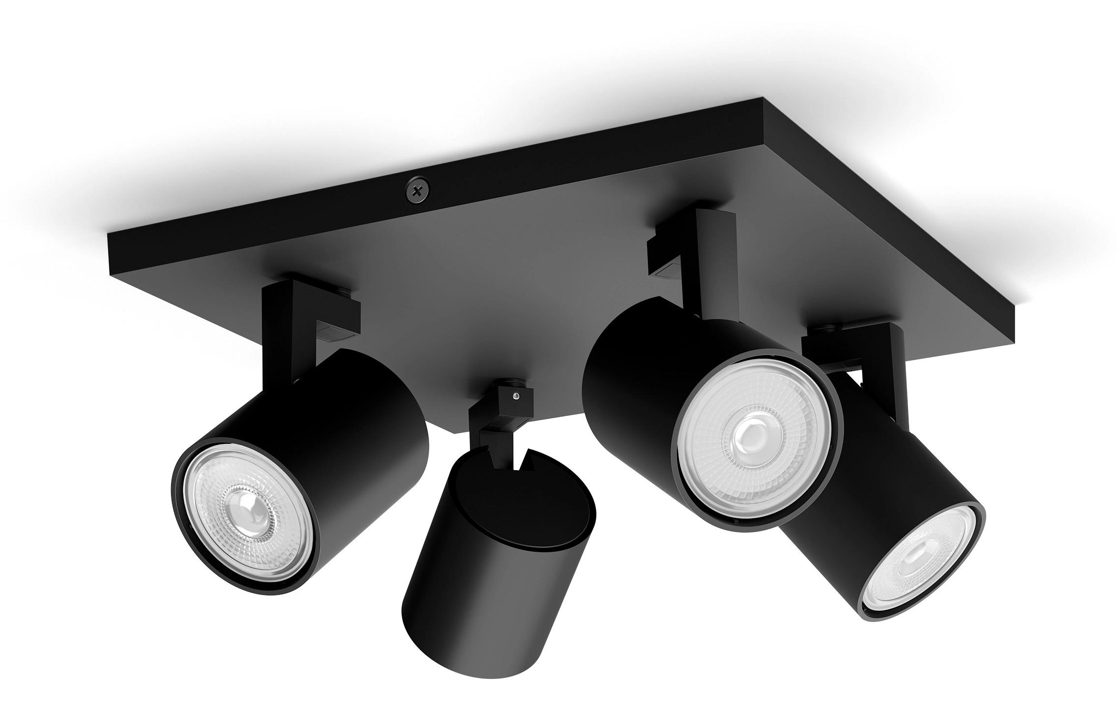 Aufbauspot MyLiving Runner, 4 x GU10, 20W, SchwarzAufbauleuchte mit beweglichem Leuchtenkopf