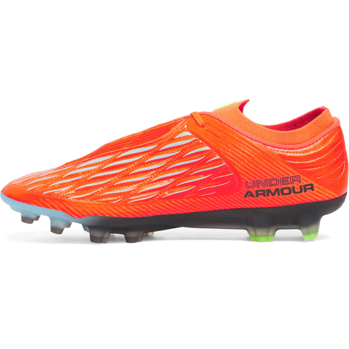 Under Armour Magnetico Elite 4.0 Gras Voetbalschoenen (FG) Oranje Grijs Neongeel