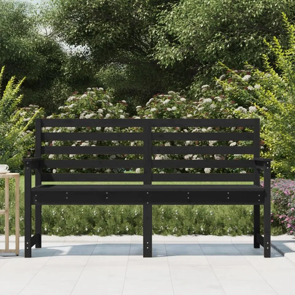 vidaXL - Tuinbank - Zwart - Grenenhout - 159.5 x 48 x 91.5 cm