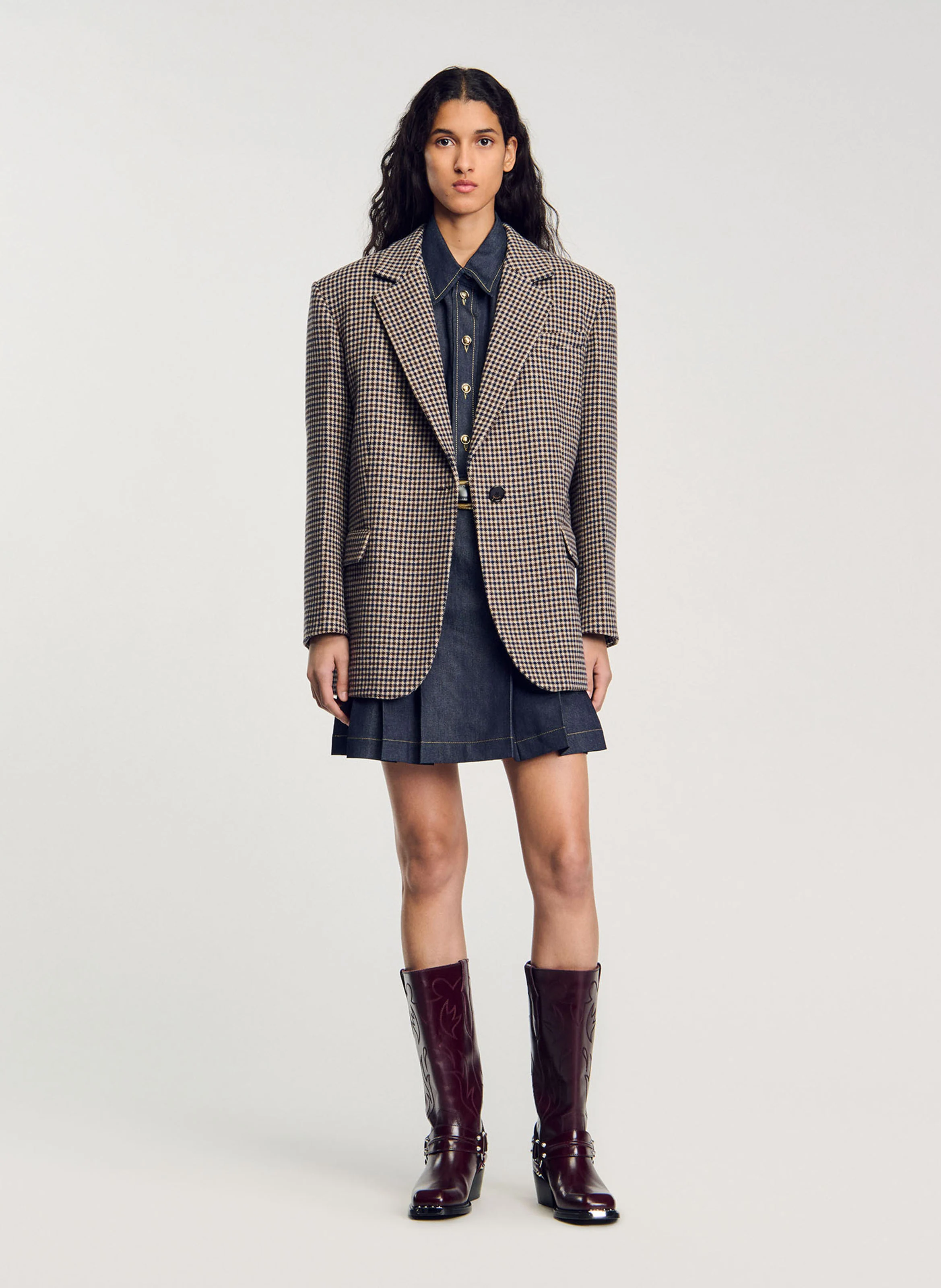 Veste ample en laine mélangée | Multicolore