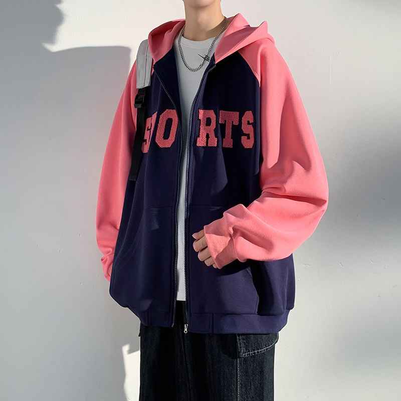Dandyluxe - Oversized hoodie met geborduurde letters en rits