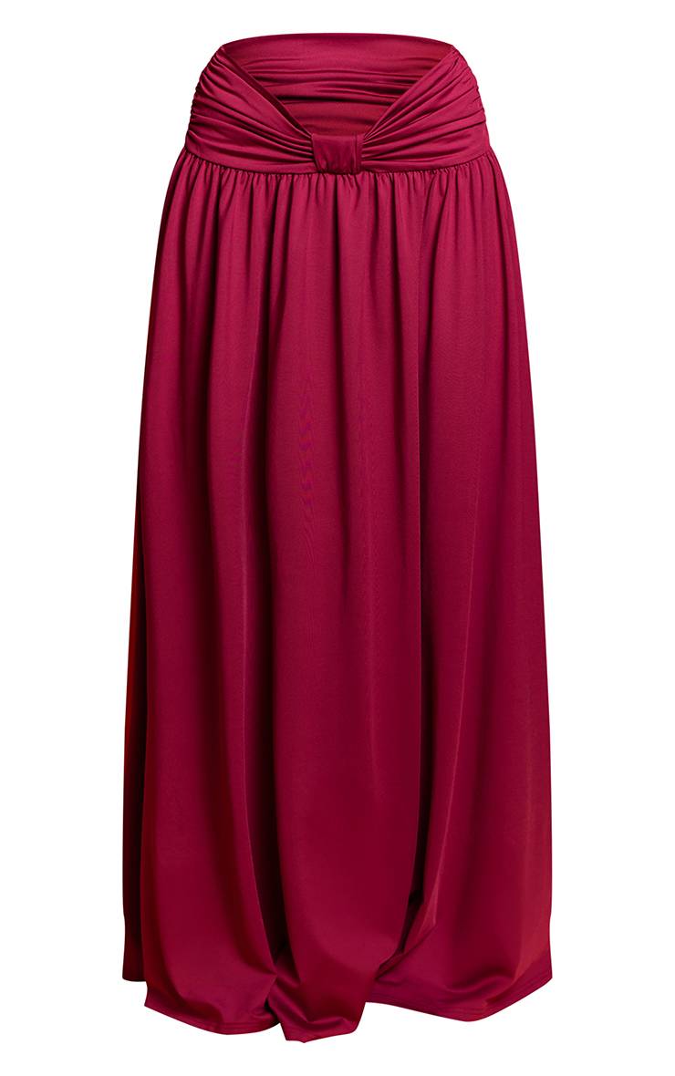 Violet Ensemble Coordonné Jupe Longue Épaules Dénudées Avec Détail Nœud