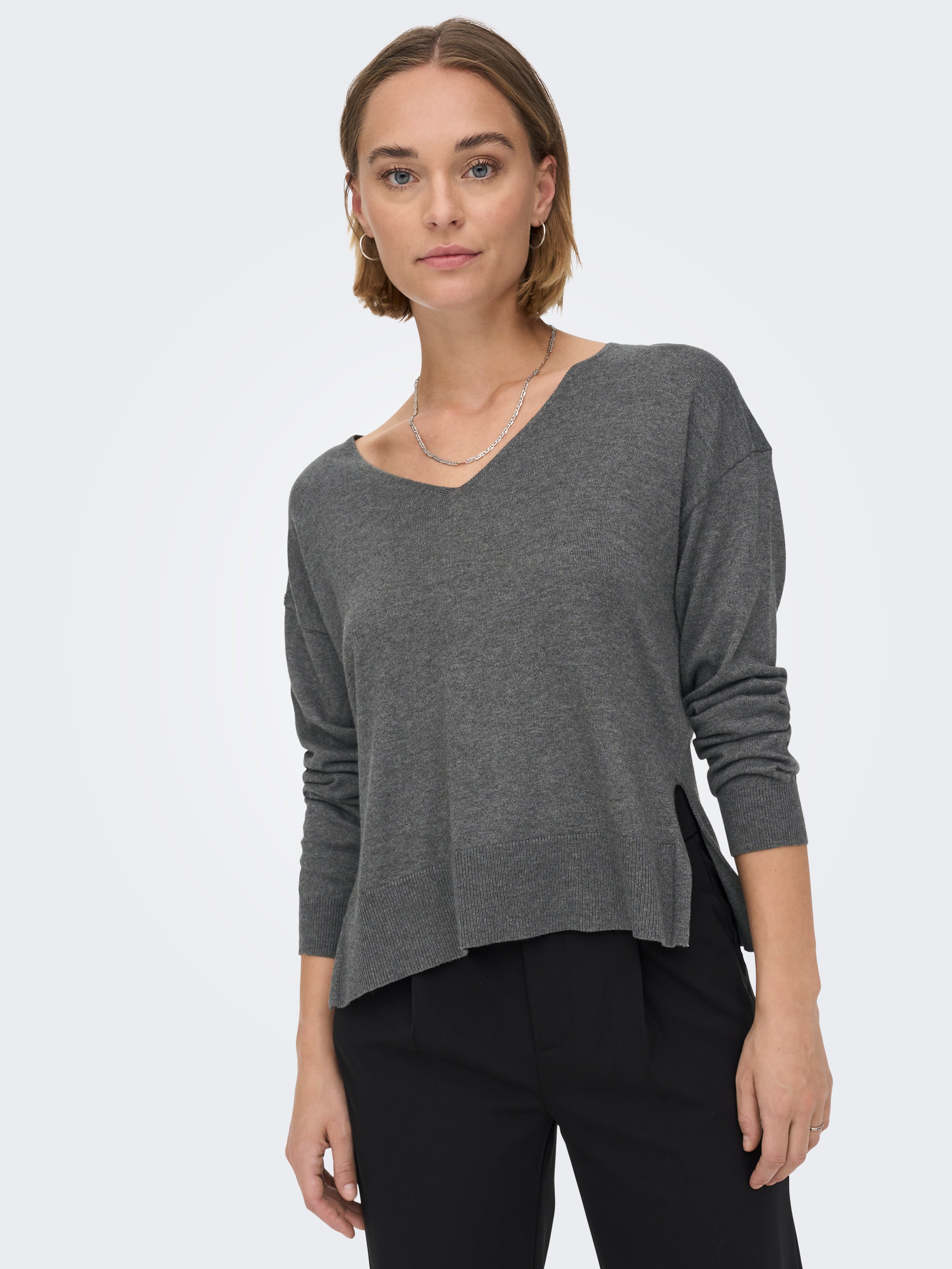 ONLRHIA Strickpullover Medium Grey Melange