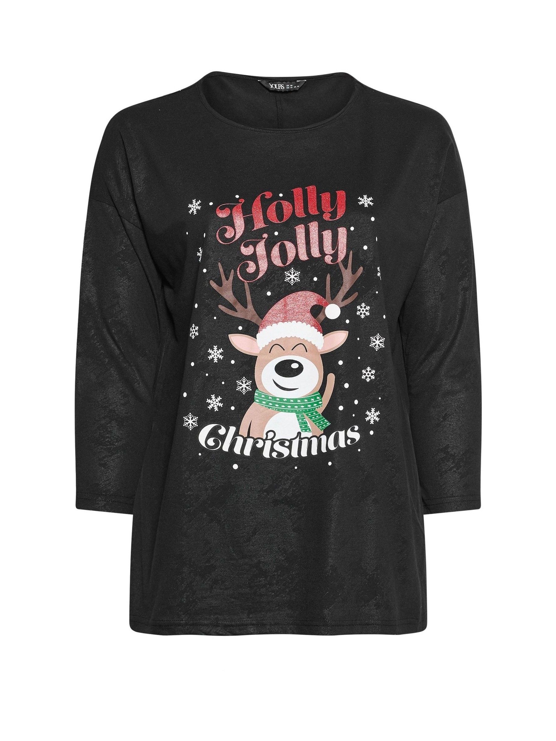 Yours Curve Kerstmis Holly Jolly T-shirt