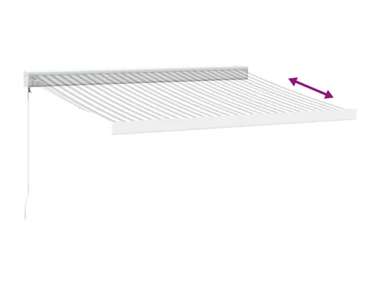 Auvent rétractable anthracite/blanc 3x2,5 m tissu et aluminium
