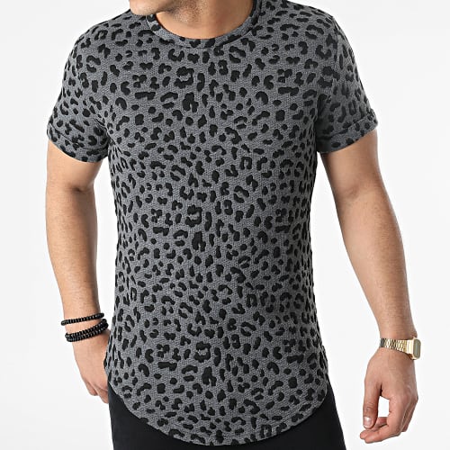 Tee Shirt Oversize Léopard DD35 Gris Anthracite