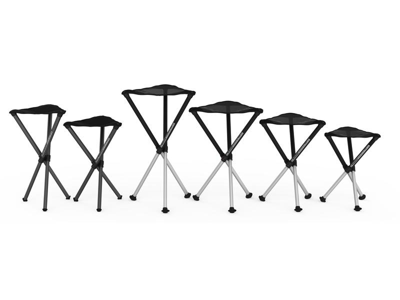Walkstool Dreibeinhocker Basic 50 cm Grau/Schwarz Komfortabler Campinghocker
