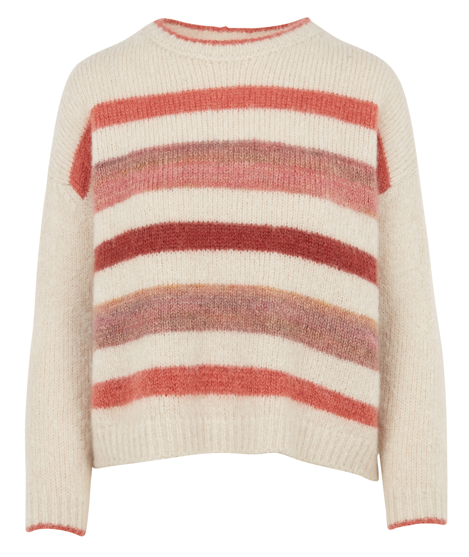 Pull col rond en laine mélangée | Orange