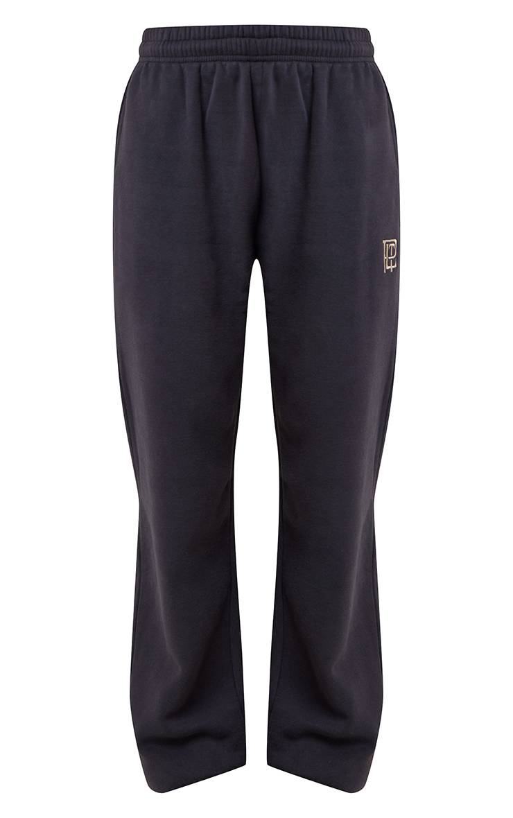 Bleu Marine Pantalon De Jogging En Molleton De Coton Brodé PLT Avec Bas Resserrés