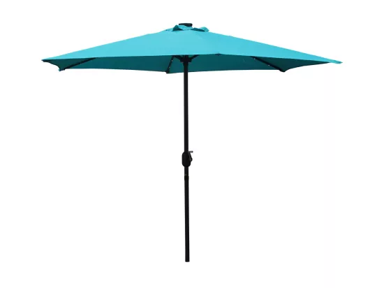 Parasol droit rond led diamètre 2,66 m bleu AMALFI
